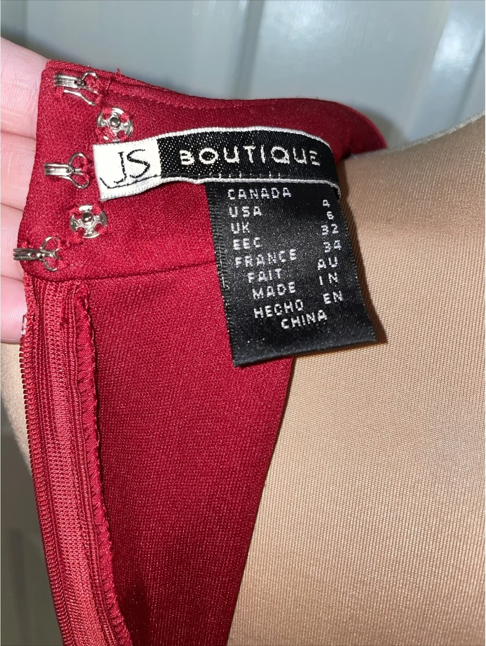 JS boutique Vintage Red Beaded Gown/Prom Dress Size 4